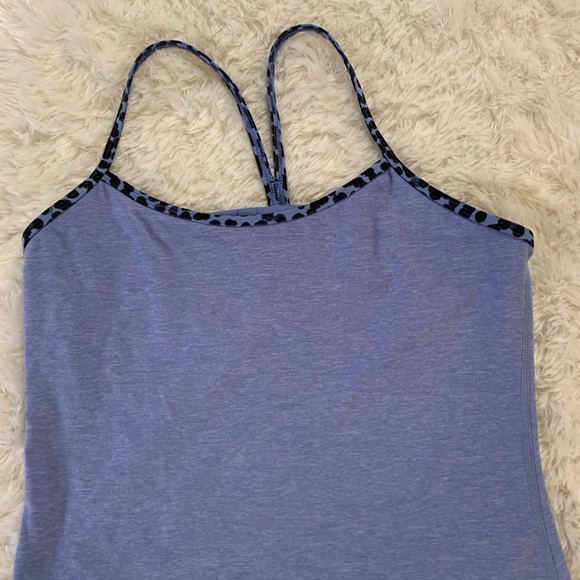 Blue Lululemon Tank with Leopard Print Straps - Picture 2 of 5